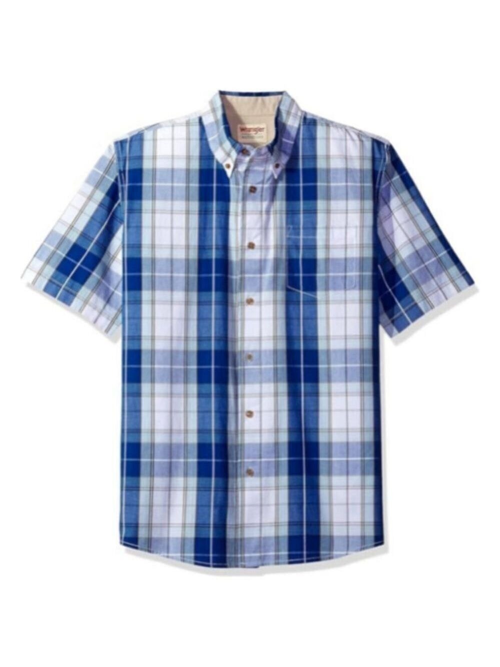 Wrangler Authentics Men's Short Sleeve Classic Plaid Shirt Medium NWT